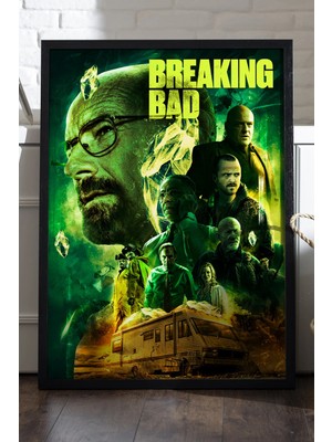 Duvarda Breaking Bad Siyah Ahşap Çerçeveli Poster, Dizi Duvar Tablosu