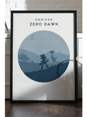 Duvarda Horizon Zero Dawn Siyah Ahşap Çerçeveli Poster, Dekoratif Oyun Duvar Tablosu