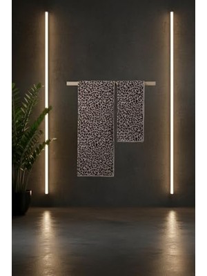 NY Home Leopar Desen Havlu Seti Hamam Seti 50X90 ve 70X140 cm Banyo Havlusu Çeyizlik, 2lı-Hamatakımı-Leopar
