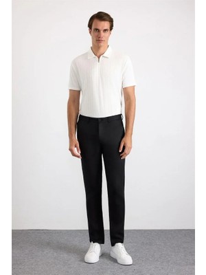 Süvari Siyah Regular Düz Normal Bel Jogger Pantolon