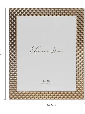 Yağmur Store Frames Elmas Desenli Cilalı Metal Resim Çerçevesi, 8X10, Altın