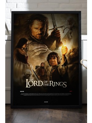 Duvarda Lord Of The Rings Siyah Ahşap Çerçeveli Poster, Film Duvar Tablosu