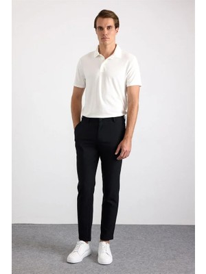 Süvari Siyah Slim Düz Jogger Pantolon