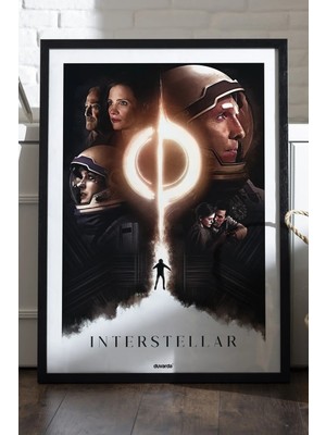Duvarda Interstellar Siyah Ahşap Çerçeveli Poster, Film Duvar Tablosu