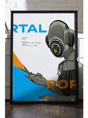 Duvarda Portal Siyah Ahşap Çerçeveli Poster, Dekoratif Oyun Duvar Tablosu