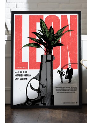 Duvarda Leon Siyah Ahşap Çerçeveli Poster, Dizi Duvar Tablosu