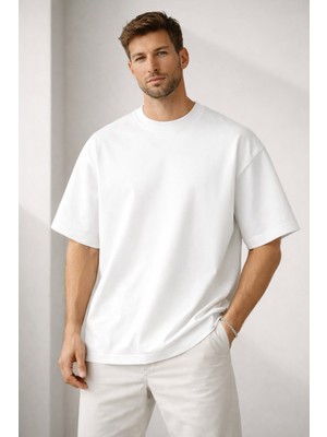 Wander Tapestry Gerçek Oversize | Baskısız Kalın Ağır Kumaşlı Premium Basic Tişört %100 Pamuklu T-Shirt
