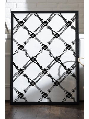 Duvarda Silent Witness Siyah Ahşap Çerçeveli Poster, Dekoratif Soyut Monokrom Duvar Tablosu