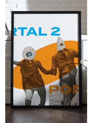 Duvarda Portal Siyah Ahşap Çerçeveli Poster, Dekoratif Oyun Duvar Tablosu