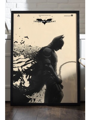 Duvarda Batman Siyah Ahşap Çerçeveli Poster, Film Duvar Tablosu