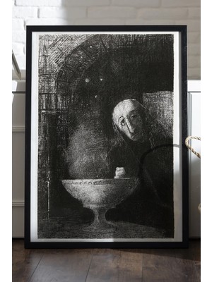 Duvarda Silent Plea Siyah Ahşap Çerçeveli Poster, Dekoratif Soyut Monokrom Duvar Tablosu