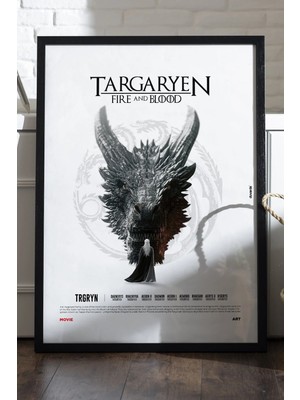 Duvarda Targaryen Siyah Ahşap Çerçeveli Poster, Dizi Duvar Tablosu