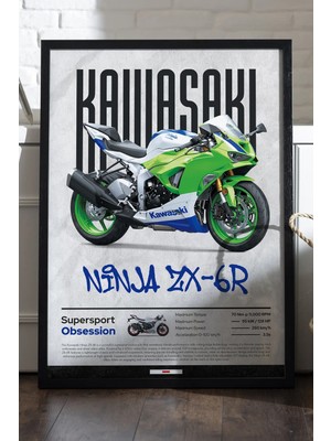 Duvarda Ducati Panigale V4 Siyah Ahşap Çerçeveli Poster, Dekoratif Motosiklet Duvar Tablosu