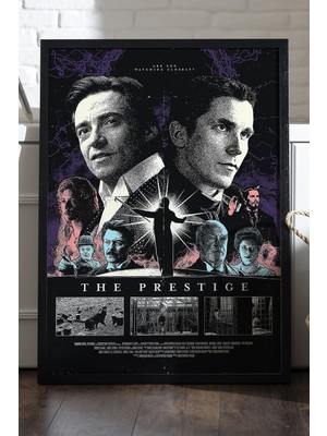 Duvarda The Prestige Siyah Ahşap Çerçeveli Poster, Dekoratif Film Duvar Tablosu
