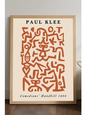 Duvarda Paul Klee Doğal Ahşap Çerçeveli Poster, Dekoratif Sanatsal Duvar Tablosu