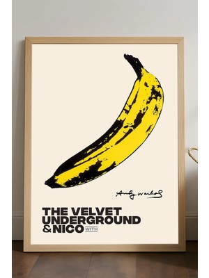 Duvarda Banana Ahşap Çerçeveli Poster, Dekoratif Sanatsal Duvar Tablosu