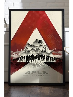 Duvarda Apex Legends Siyah Ahşap Çerçeveli Poster, Dekoratif Oyun Duvar Tablosu