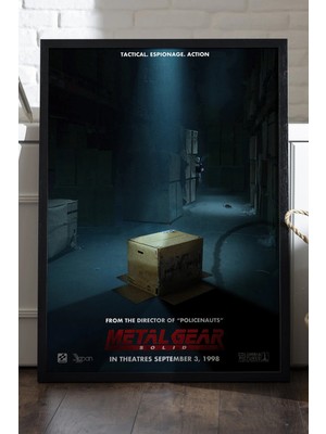 Duvarda Metal Gear Solid Siyah Ahşap Çerçeveli Poster, Dekoratif Oyun Duvar Tablosu