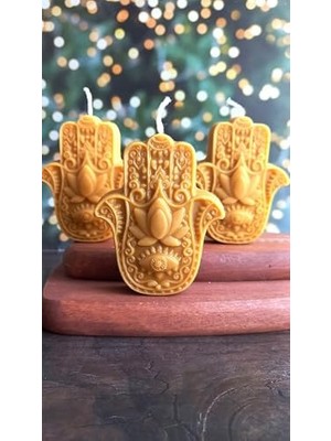 NY Home Balmumu Mum (1 Adet) Bereket Eli Hamse Doğal Petek Bal Mumu Mum Beeswax Candle