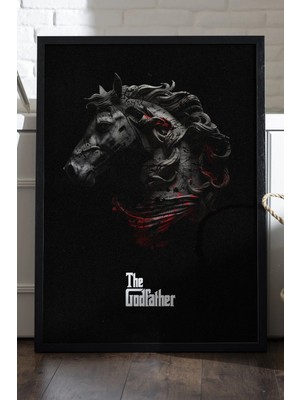 Duvarda The Godfather Siyah Ahşap Çerçeveli Poster, Film Duvar Tablosu