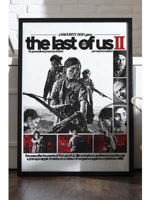 Duvarda The Last Of Us Part Iı Siyah Ahşap Çerçeveli Poster, Dekoratif Oyun Duvar Tablosu