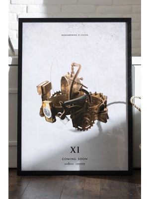 Duvarda Testere Siyah Ahşap Çerçeveli Poster, Film Duvar Tablosu