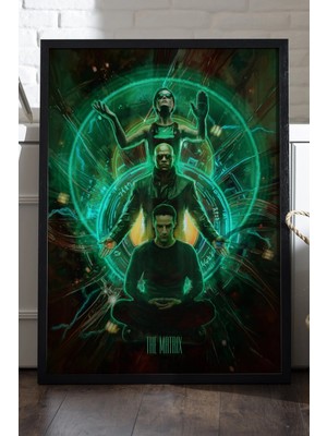 Duvarda The Matrix Siyah Ahşap Çerçeveli Poster, Dekoratif Film Duvar Tablosu