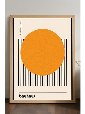 Duvarda Bauhaus Doğal Ahşap Çerçeveli Poster, Dekoratif Sanatsal Duvar Tablosu