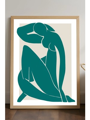Duvarda Poise Ahşap Çerçeveli Poster, Dekoratif Sanatsal Duvar Tablosu