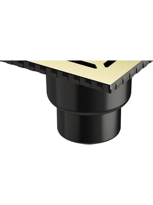 Yağmur Store V-Flow Kare 5608278 Duş Kanalı Alttan Çıkışlı 100 Kapak Parlak Altın
