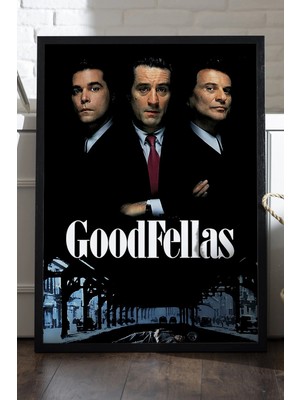 Duvarda Goodfellas Siyah Ahşap Çerçeveli Poster, Dekoratif Film Duvar Tablosu