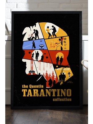 Duvarda Quentin Tarantino Siyah Ahşap Çerçeveli Poster, Film Duvar Tablosu