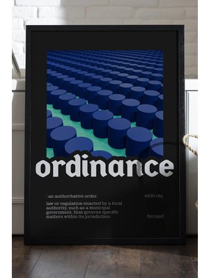Duvarda Ordinance Siyah Ahşap Çerçeveli Poster, Dekoratif Hediyelik Duvar Tablosu