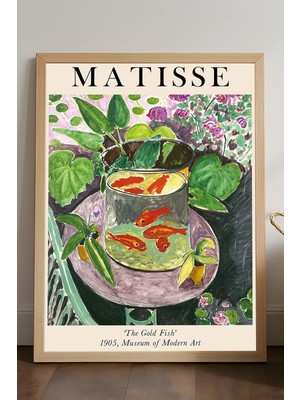 Duvarda Henri Matisse Doğal Ahşap Çerçeveli Poster, Dekoratif Sanatsal Duvar Tablosu
