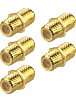Yağmur Store F Konnektör F Ara Altın Sarısı 5 Adet Kablo Ek Ara Aparatı Gold
