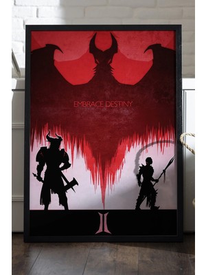 Duvarda Dragon Age Siyah Ahşap Çerçeveli Poster, Dekoratif Oyun Duvar Tablosu
