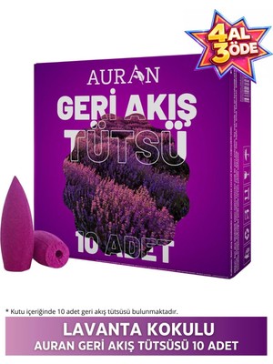 Yağmur Store Auran Lavanta Kokulu Geri Akış Tütsüsü Konik Tütsü Lavander Backflow Incense Cones 10 Adet