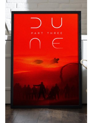 Duvarda Dune Siyah Ahşap Çerçeveli Poster, Dekoratif Film Duvar Tablosu