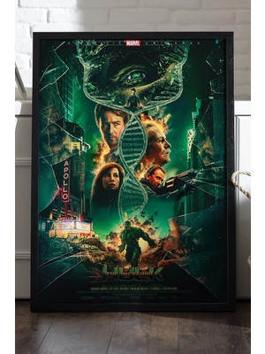 Duvarda Hulk Siyah Ahşap Çerçeveli Poster, Dekoratif Film Duvar Tablosu