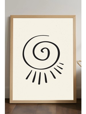 Duvarda Sunborn Ahşap Çerçeveli Poster, Dekoratif Sanatsal Duvar Tablosu