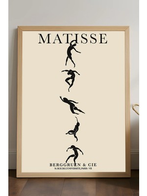 Duvarda Matisse Doğal Ahşap Çerçeveli Poster, Dekoratif Sanatsal Duvar Tablosu