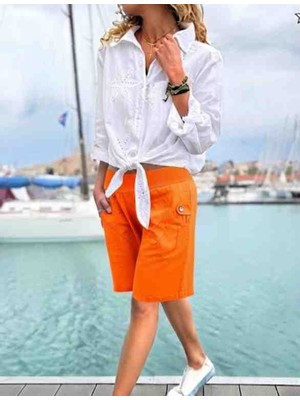 Park Moda Keten Ithal Cepli Şort