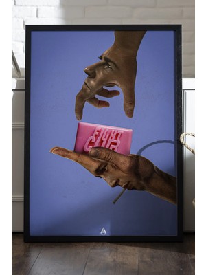 Duvarda Fight Club Siyah Ahşap Çerçeveli Poster, Dekoratif Film Duvar Tablosu