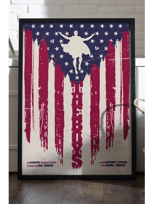 Duvarda The Boys Siyah Ahşap Çerçeveli Poster, Dekoratif Dizi Duvar Tablosu