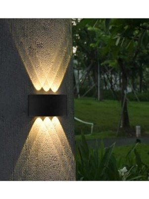 NY Home Dekoratif Çift Yönlü Duvar Aydınlatma LED Aplik Duvar Lambası Cata Haiti 10 Watt Desenli Duvar Aplik (Amber Renk Işık)