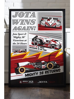Duvarda Formula 1 Siyah Ahşap Çerçeveli Poster, Spor Araba Yarış Duvar Tablosu