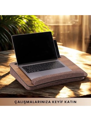 Yağmur Store -LS013 Minderli Laptop Sehpası (Ceviz)