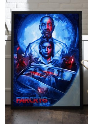 Duvarda Farcry Siyah Ahşap Çerçeveli Poster, Dekoratif Oyun Duvar Tablosu