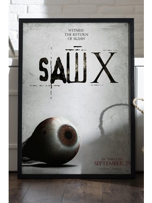 Duvarda Testere Siyah Ahşap Çerçeveli Poster, Film Duvar Tablosu