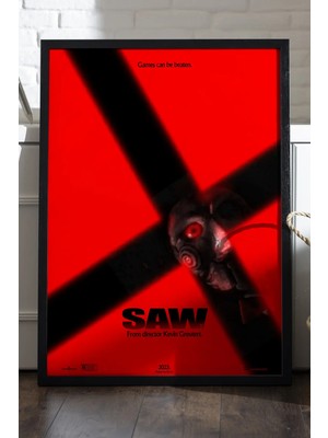 Duvarda Testere Siyah Ahşap Çerçeveli Poster, Film Duvar Tablosu